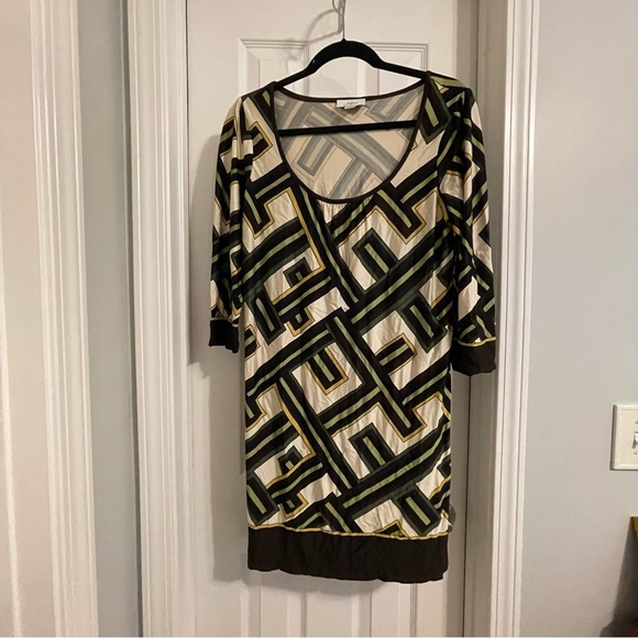 *DONATED* LOFT | Women’s Dress | Green Cream Black | Size 4 - Picture 1 of 5